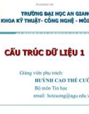 Bài giảng Cấu trúc dữ liệu 1: Chương 4A - Huỳnh Cao Thế Cường