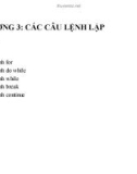 Bài giảng Ngôn ngữ lập trình C - Chương 3: Các câu lệnh lặp