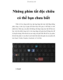 Những phím tắt độc chiêu có thể bạn chưa biết