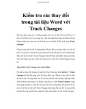 Kiểm tra các thay đổi trong tài liệu Word về Track Changes