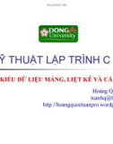 Bài giảng Kỹ thuật lập trình C: Bài 6 - Hoàng Quốc Tuấn