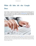 Phím tắt hữu ích cho Google Docs