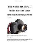 Biến Canon 5D Mark II thành máy ảnh Leica