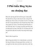 5 Phổ biến Blog Styles ưa chuộng đọc