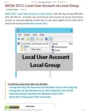 MCSA 2012: Local user account và local group