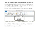 Thay đổi font mặc định trong Microsoft Word 2010