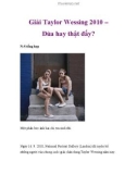 Giải Taylor Wessing 2010 – Đùa hay thật đấy?