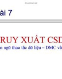 Bài giảng SQL Server 2008: Bài 7 - Trần Thị Kim Chi