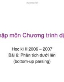 Nhập môn Chương trình dịch - Bài 6