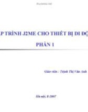 LẬP TRÌNH J2ME CHO THIẾT BỊ DI ĐỘNG