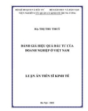 Luận án Tiến sĩ Kinh tế: Đánh giá hiệu quả đầu tư của doanh nghiệp ở Việt Nam