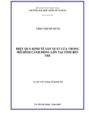 Luận văn Thạc sĩ Kinh tế: Hiệu quả kinh tế sản xuất lúa trong mô hình cánh đồng lớn tại tỉnh Bến Tre