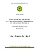 Tóm tắt Luận án tiến sĩ Nông nghiệp: Nghiên cứu đặc điểm nông sinh học và kỹ thuật bón phân đối với một số dòng lúa cực ngắn ngày cho tỉnh Nghệ An