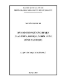 Luận văn Thạc sĩ Ngôn ngữ học: Bản đồ thổ ngữ các huyện Giao Thủy, Hải Hậu, Nghĩa Hưng (tỉnh Nam Định)