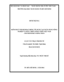 Luận văn Thạc sĩ Kinh tế: Kiểm soát nội bộ hoạt động tín dụng tại Ngân hàng Nông nghiệp và Phát triển nông thôn Việt Nam Chi nhánh KCN Sóng Thần