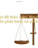 Chủ đề thảo luận: Nguồn vốn phát hành cổ phiếu