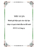 TIỂU LUẬN: Đánh giá hiệu quả của việc lựa chọn và quá trình đầu tư đổi mới PTVT ở Công ty