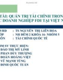 Thuyết trình: Quản trị tài chính trong các doanh nghiệp FDI tại Việt Nam