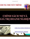 Tiểu luận: Chính sách nợ và giá trị doanh nghiệp