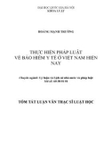 Tóm tắt luận văn Thạc sĩ Luật học: Thực hiện pháp luật về bảo hiểm y tế ở Việt Nam hiện nay