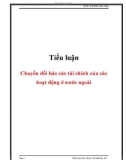 Tiểu luận: Chuyển đổi báo cáo tài chính của các hoạt động ở nước ngoài