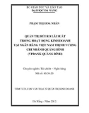 Tóm tắt luận văn thạc sĩ: Quản trị rủi ro lãi suất trong hoạt động kinh doanh tại ngân hàng Việt Nam thịnh vượng chi nhánh Quảng Bình (VPbank Quảng Bình)