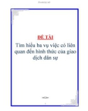 Đề tài 'Tìm hiểu ba vụ việc có liên quan đến hình thức của giao dịch dân sự