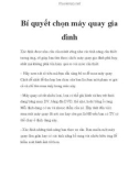 Bí quyết chọn máy quay gia đình