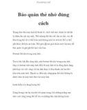 Bảo quản thẻ nhớ đúng cách