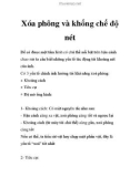 Xóa phông và khống chế độ nét