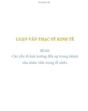 Luận văn thạc sĩ Kinh tế: Các yếu tố ảnh hưởng đến sự trung thành của nhân viên trong tổ chức