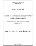 Tóm tắt luận văn Thạc sĩ Luật học: Vai trò của ý thức pháp luật với việc thực hiện pháp luật