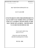 Tóm tắt Luận văn Thạc sĩ Quản lý công: Cung ứng dịch vụ công theo mô hình một cửa tại các đơn vị sự nghiệp công lập trong lĩnh vực lao động, thương binh, xã hội trực trực thuộc Sở Lao động - Thương binh và Xã hội thành phố Hà Nội