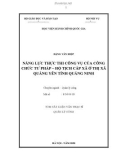 Tóm tắt Luận văn Thạc sĩ Quản lý công: Năng lực thực thi công vụ của công chức Tư pháp – Hộ tịch cấp xã ở thị xã Quảng Yên, tỉnh Quảng Ninh