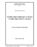 Luận văn: VỀ ĐIỀU KIỆN CHÍNH QUY CẤP HAI VÀ ĐIỀU KIỆN TỐI ƯU CẤP HAI