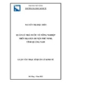 Luận văn Thạc sĩ Quản lý kinh tế: Quản lý nhà nước về nông nghiệp trên địa bàn huyện Phú Ninh, tỉnh Quảng Nam