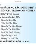 Đề tài: Chính sách nợ tác động như thế nào đến giá trị doanh nghiệp