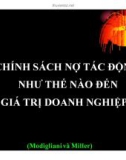 Thuyết trình: Chính sách nợ tác động như thế nào đến giá trị doanh nghiệp?