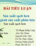 Bài tiểu luận Sản xuất sạch hơn trong ngành phân bón NPK