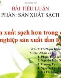 Bài tiểu luận Sản xuất sạch hơn trong công nghiệp sản xuất tấm lớp