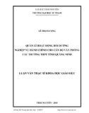 Luận văn Thạc sĩ Khoa học giáo dục: Quản lí hoạt động bồi dưỡng nghiệp vụ hành chính cho cán bộ văn phòng các trường THPT tỉnh Quảng Ninh