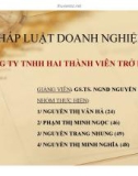 Tiểu luận pháp luật doanh nghiệp: Công ty TNHH hai thành viên trở lên