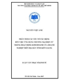 Luận văn Thạc sĩ Kinh tế: Phân tích các yếu tố tác động đến việc ứng dụng thương mại điện tử trong hoạt động kinh doanh của doanh nghiệp trên địa bàn tỉnh Kiên Giang