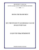 Luận văn Thạc sĩ kinh tế: Mức độ truyền dẫn của tỷ giá vào các chỉ số giá ở Việt Nam