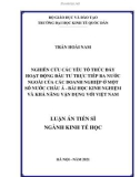 Luận án Tiễn sĩ Kinh tế học: Nghiên cứu các yếu tố thúc đẩy hoạt động đầu tư ra nước ngoài của các doanh nghiệp ở một số nước châu Á