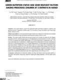 Tình trạng suy dinh dưỡng và một số yếu tố liên quan của trẻ mầm non ở 2 quận, huyện của Hà Nội
