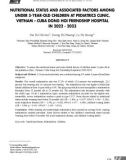 Tình trạng dinh dưỡng và một số yếu tố liên quan ở trẻ dưới 5 tuổi tại phòng khám khoa Nhi Bệnh viện Hữu nghị Việt Nam - CuBa Đồng Hới năm 2022 – 2023