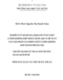 Tóm tắt Luận án Tiến sĩ Kỹ thuật: Nghiên cứu đánh giá, khoanh vùng chất lượng không khí theo chỉ số AQI và đề xuất các giải pháp cải thiện chất lượng không khí thành phố Hà Nội