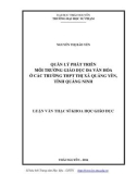Luận văn Thạc sĩ Khoa học giáo dục: Quản lý phát triển môi trường giáo dục đa văn hóa ở các trường THPT thị xã Quảng Yên, tỉnh Quảng Ninh