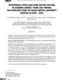 Tình trạng dinh dưỡng và một số yếu tố liên quan ở trẻ dưới 5 tuổi đến khám tại phòng khám dinh dưỡng Bệnh viện Đại học Y Hà Nội năm 2022 – 2023